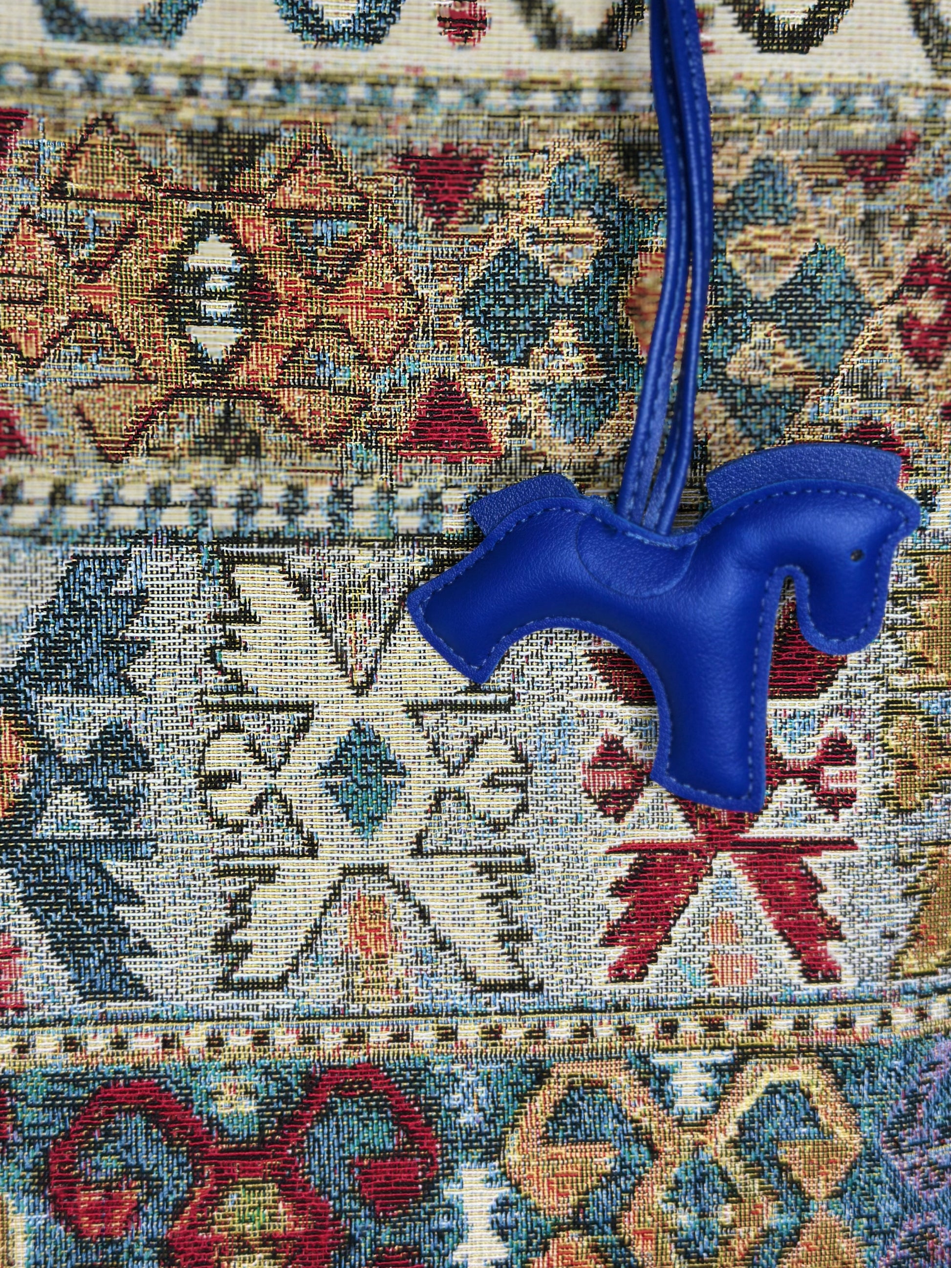 Picnic Bag Jacquard Blue dettaglio Ruj Heritage
