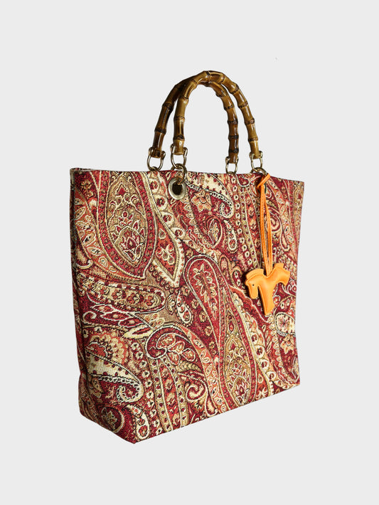 Picnic Bag Jacquard Red lato Ruj Heritage