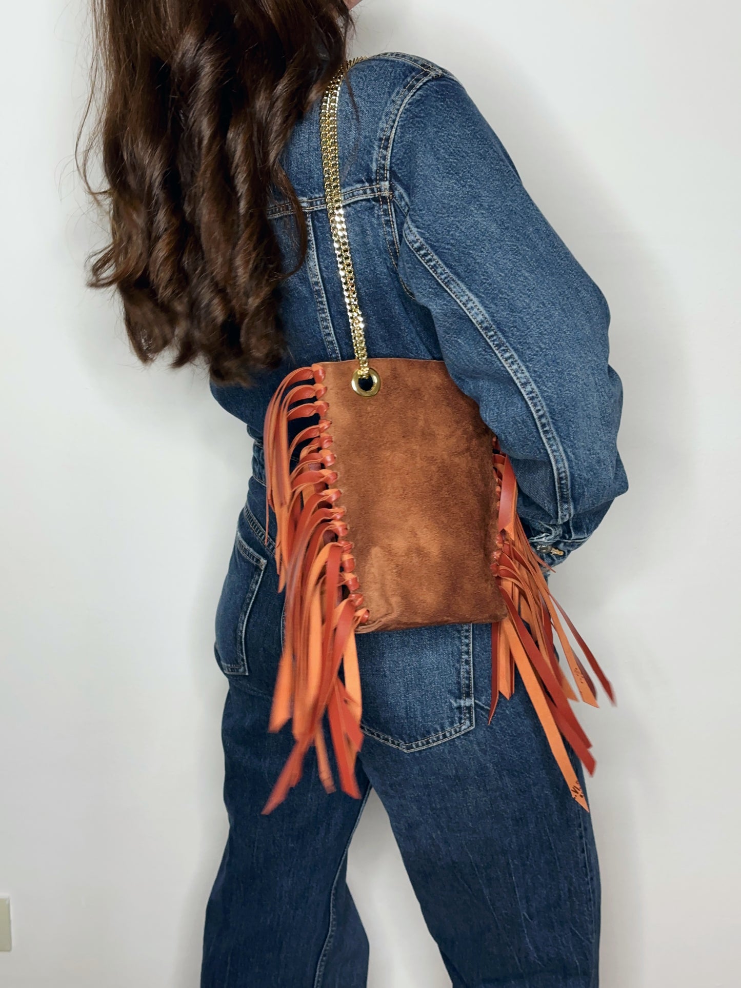 Mini Tote Bag Frange Suede