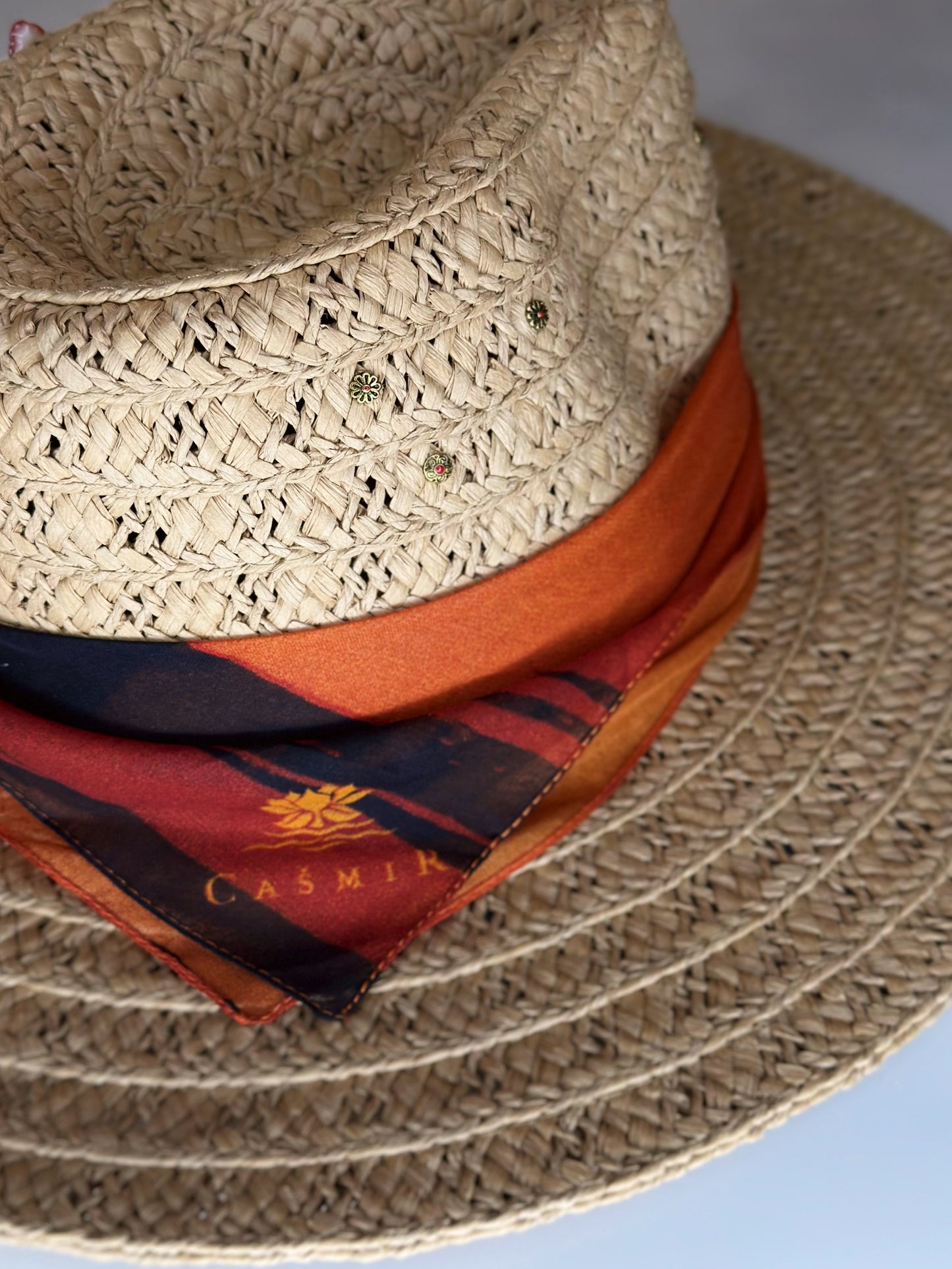 Cappello Fedora Paglia Orange foulard Ruj Heritage
