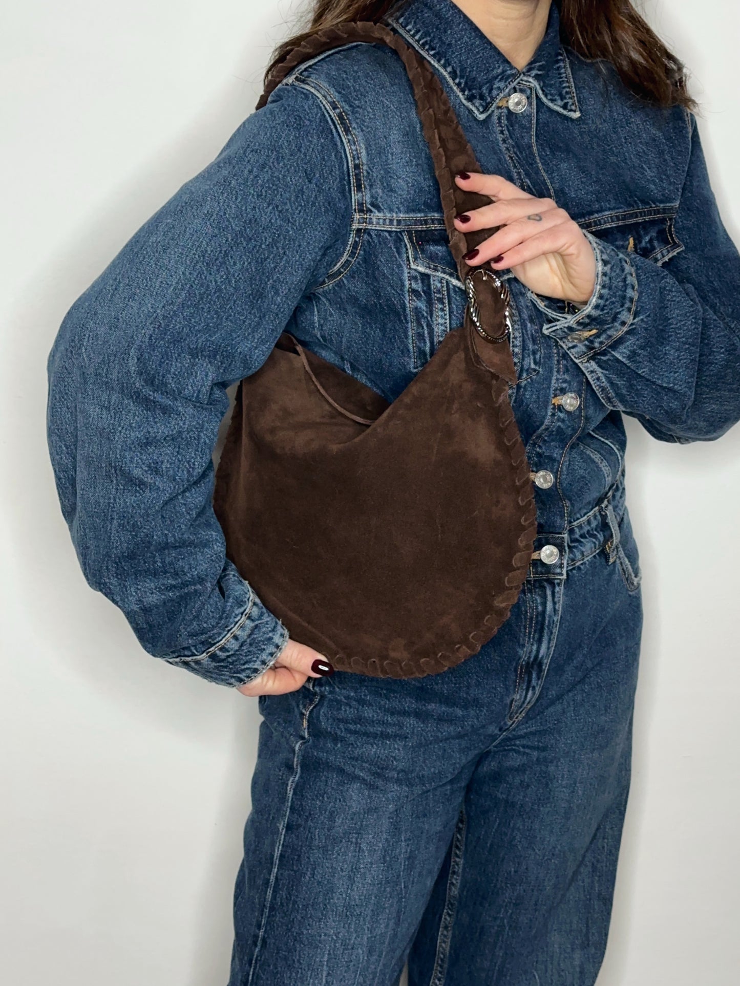 Hobo Bag Suede Cioccolato