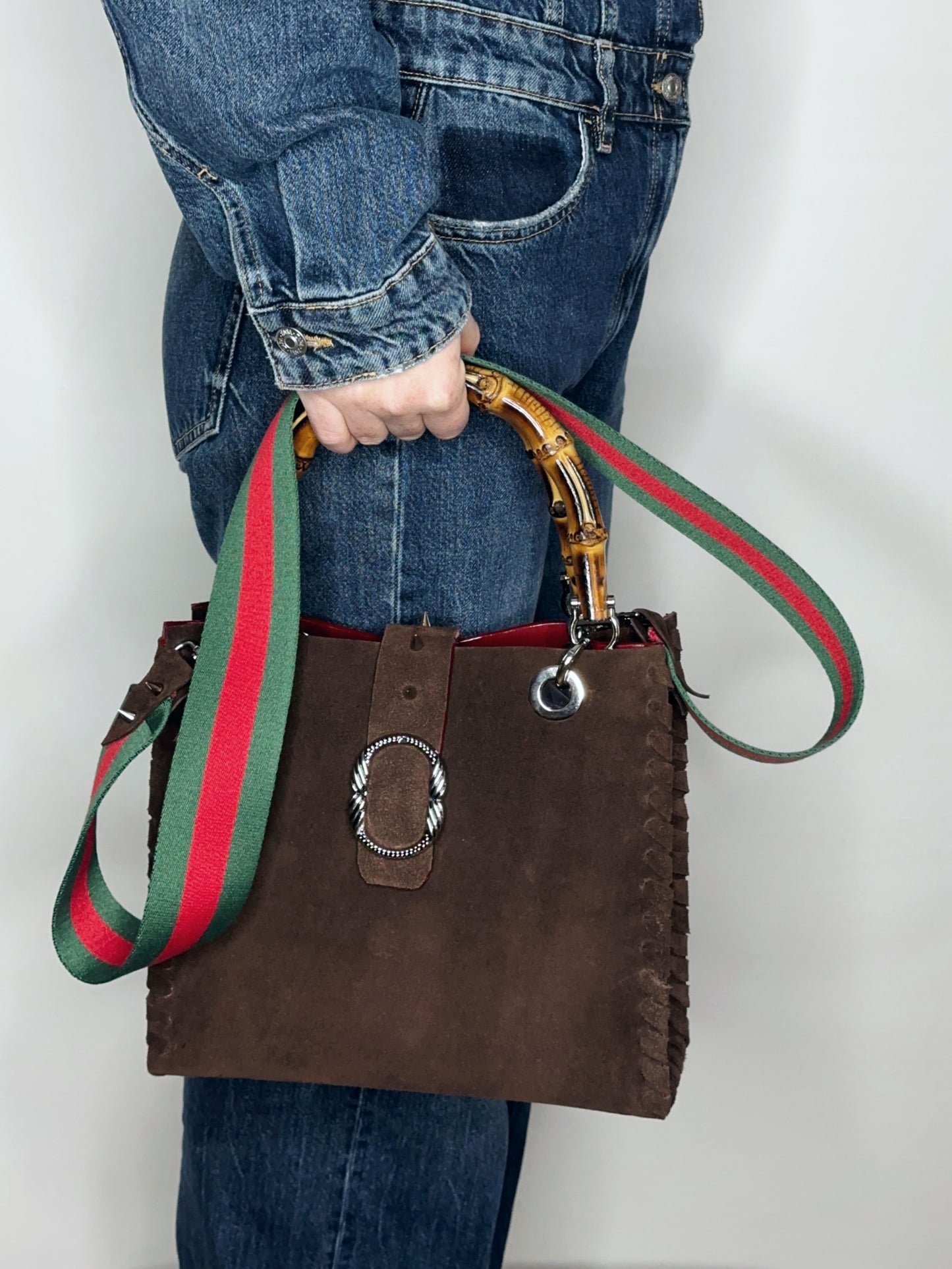 Bamboo Bag Suede Cioccolato