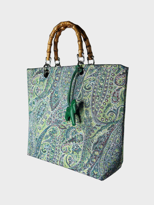 Picnic Bag Jacquard Turchese lato Ruj Heritage