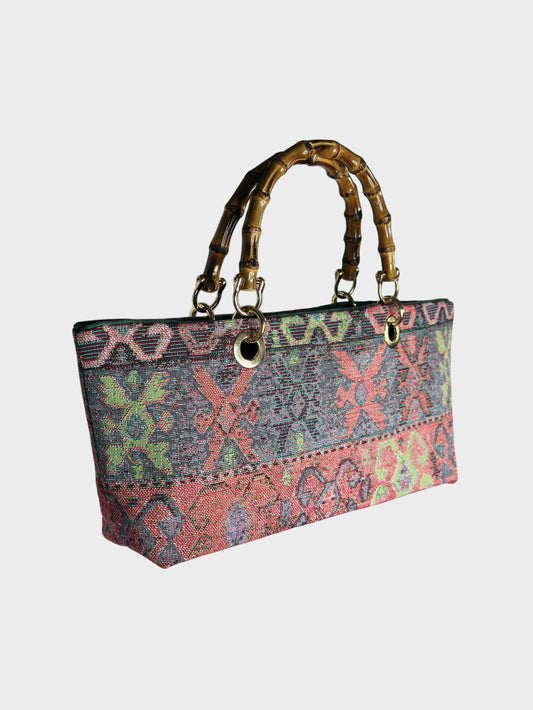Mini Picnic Bag Jacquard Pink lato Ruj Heritage