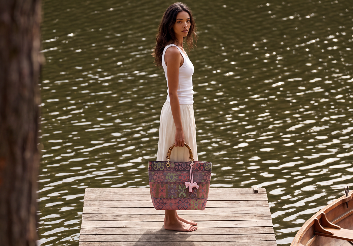 Picnic Bag Jacquard Pink