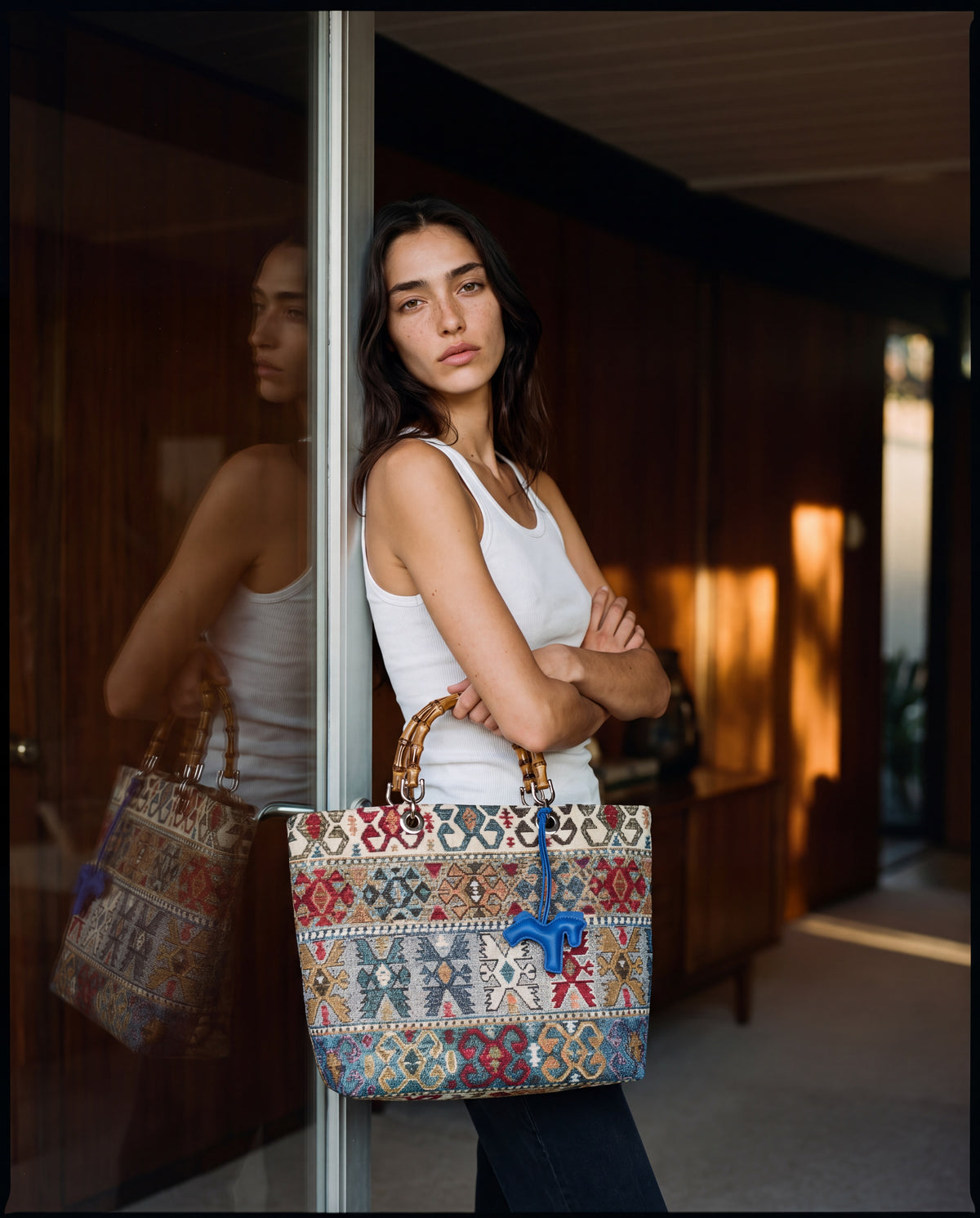 Picnic Bag Jacquard Blue