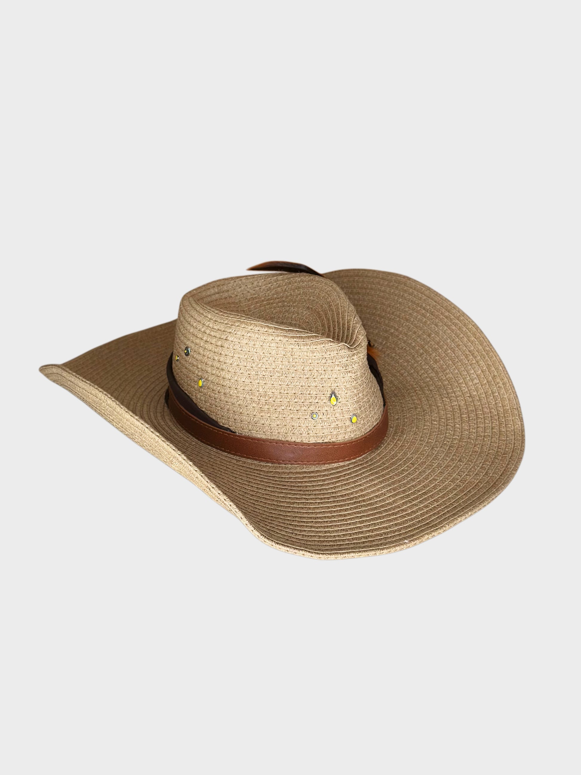 Cappello Western Paglia Cioccolato lato sx Ruj Heritage
