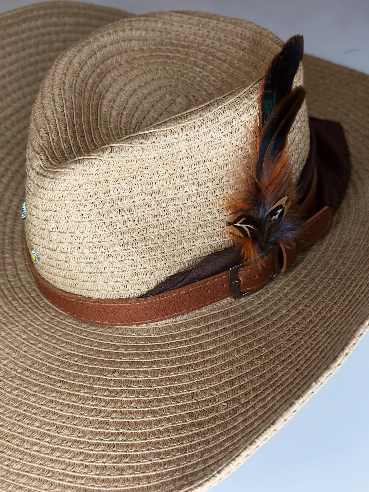 Cappello Western Paglia Cioccolato dettaglio intreccio Ruj Heritage