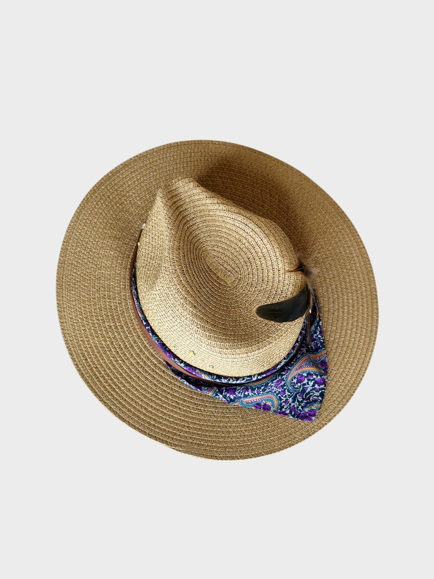 Cappello Fedora Paglia Paisley superiore Ruj Heritage