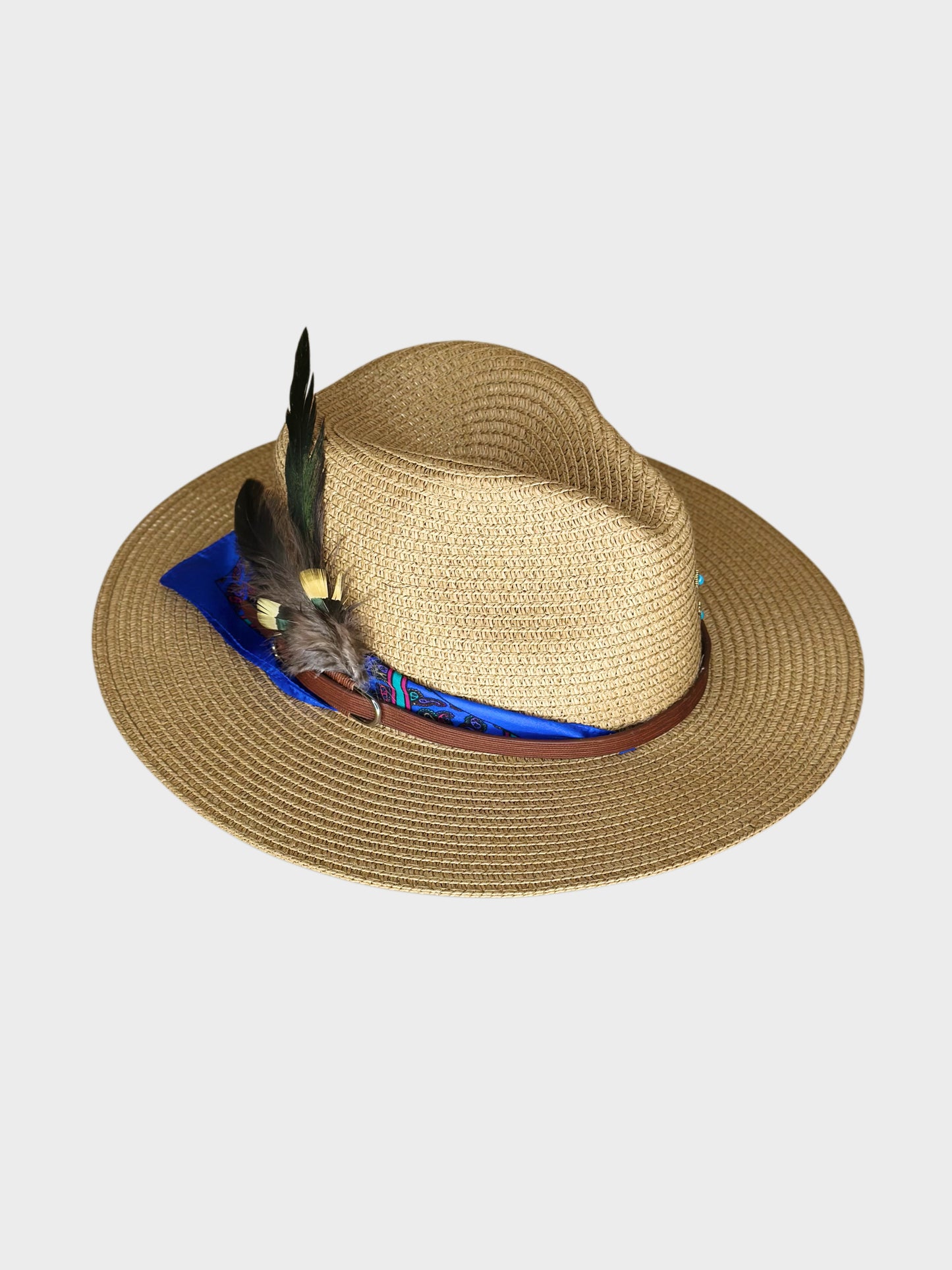 Cappello Fedora Paglia Blu lato dx Ruj Heritage