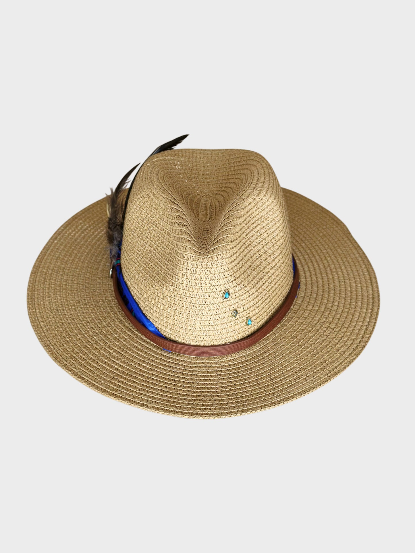Cappello Fedora Paglia Blu Ruj Heritage