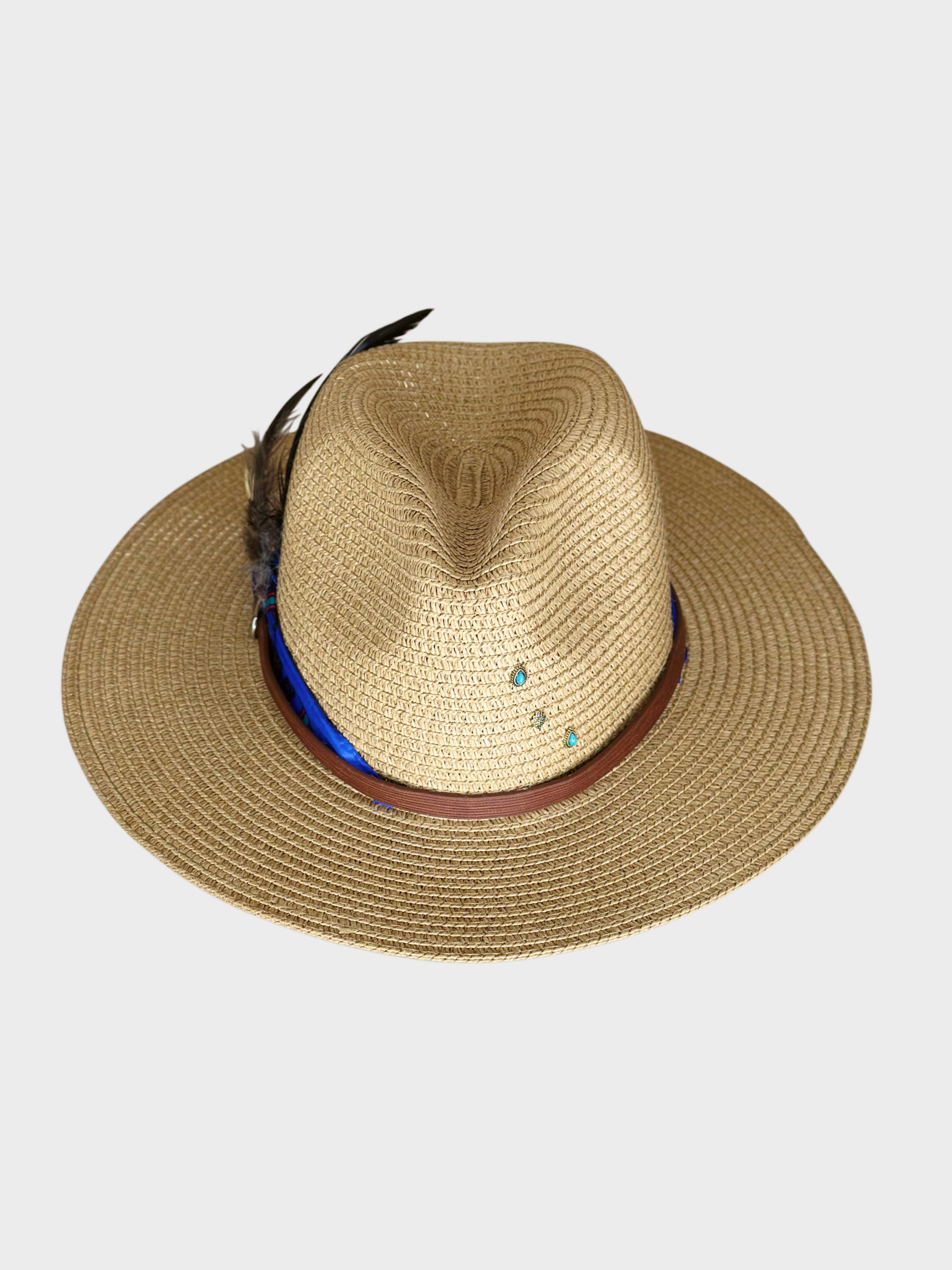 Cappello Fedora Paglia Blu Ruj Heritage
