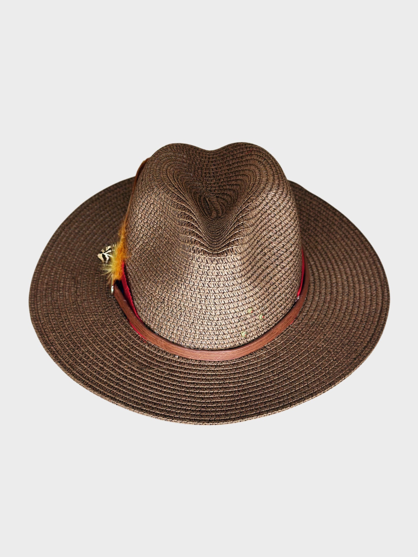 Cappello Fedora Paglia Rosso Ruj Heritage