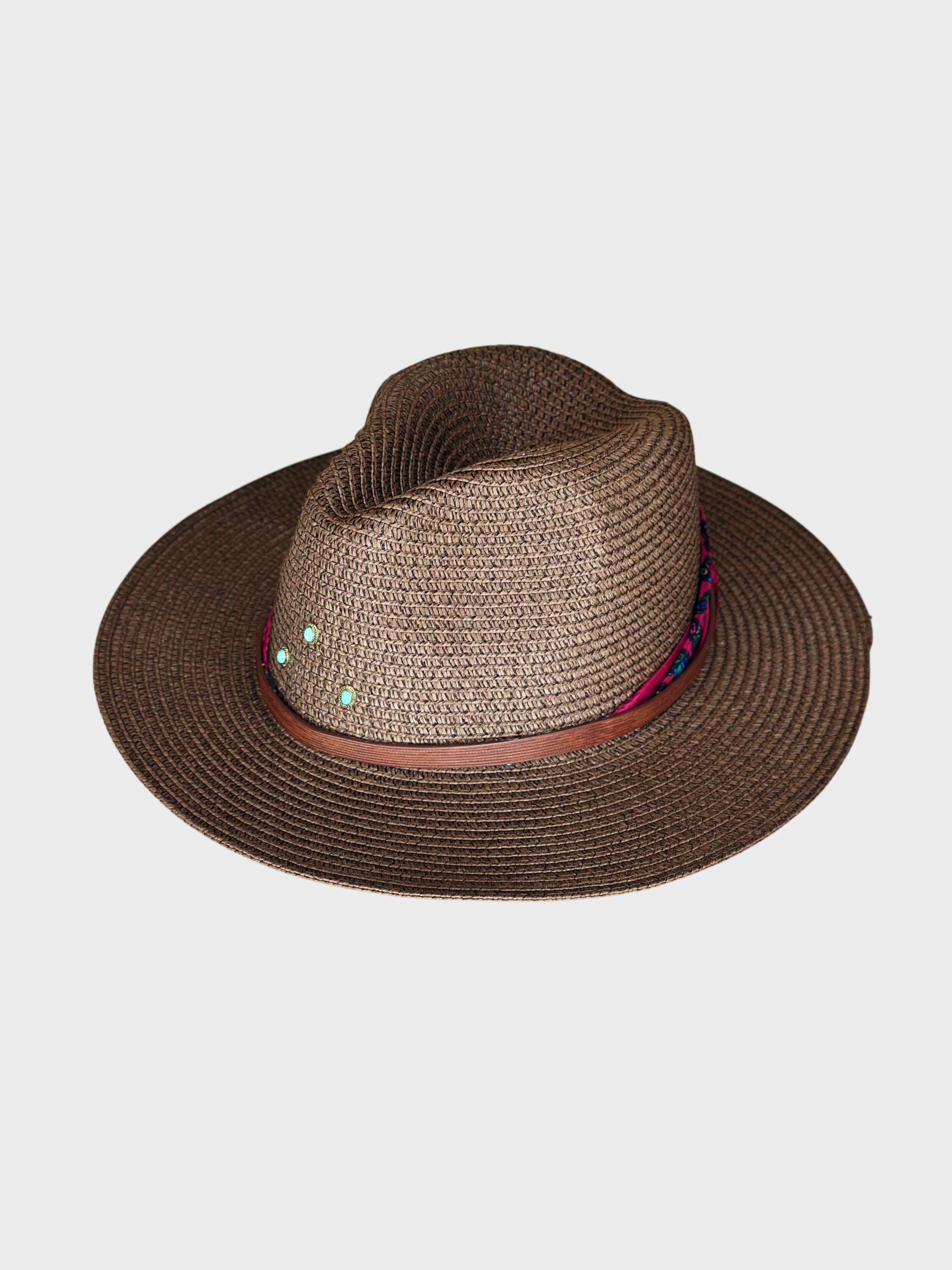 Cappello Fedora Paglia Fucsia lato dx Ruj Heritage