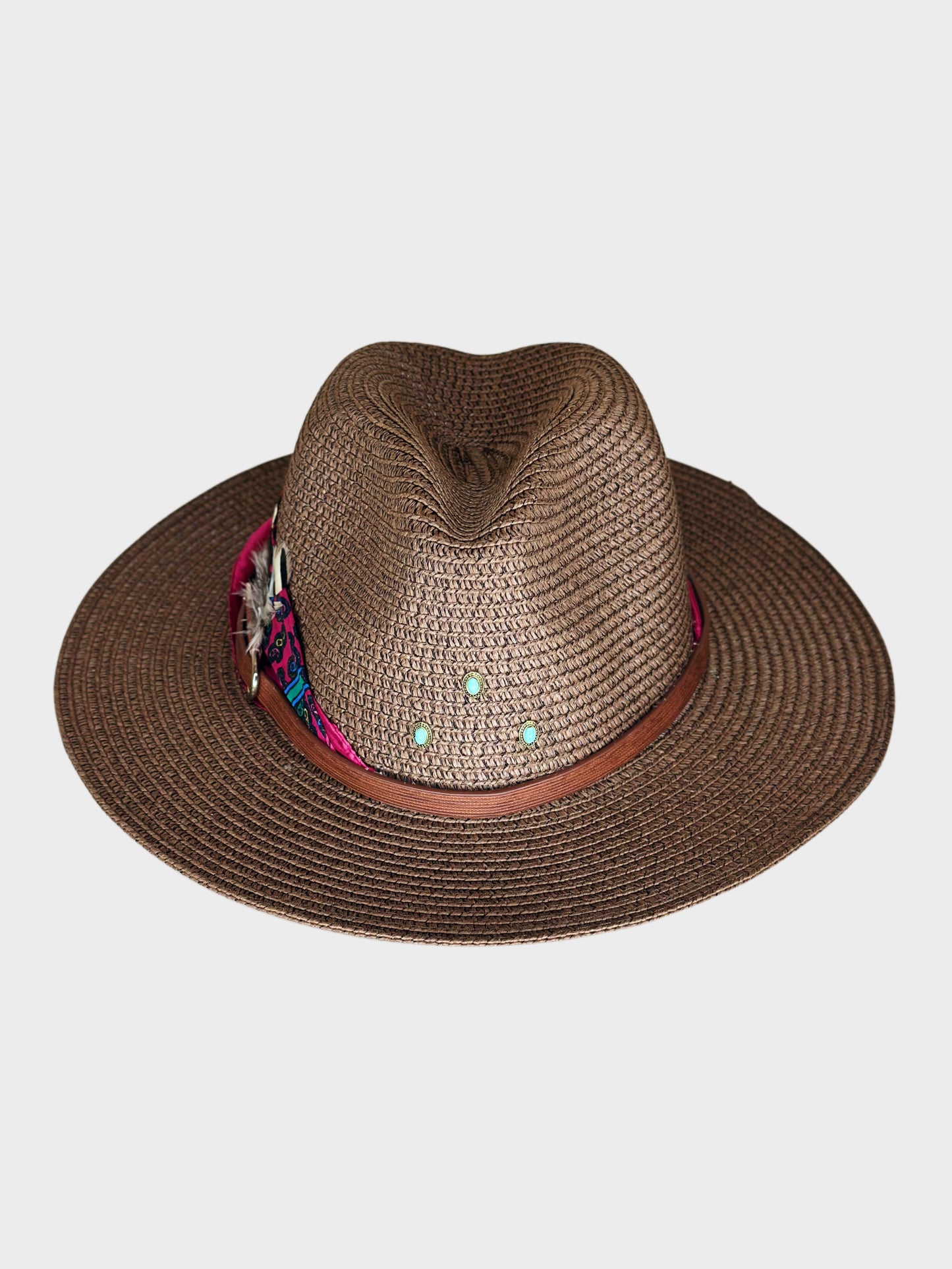 Cappello Fedora Paglia Fucsia Ruj Heritage