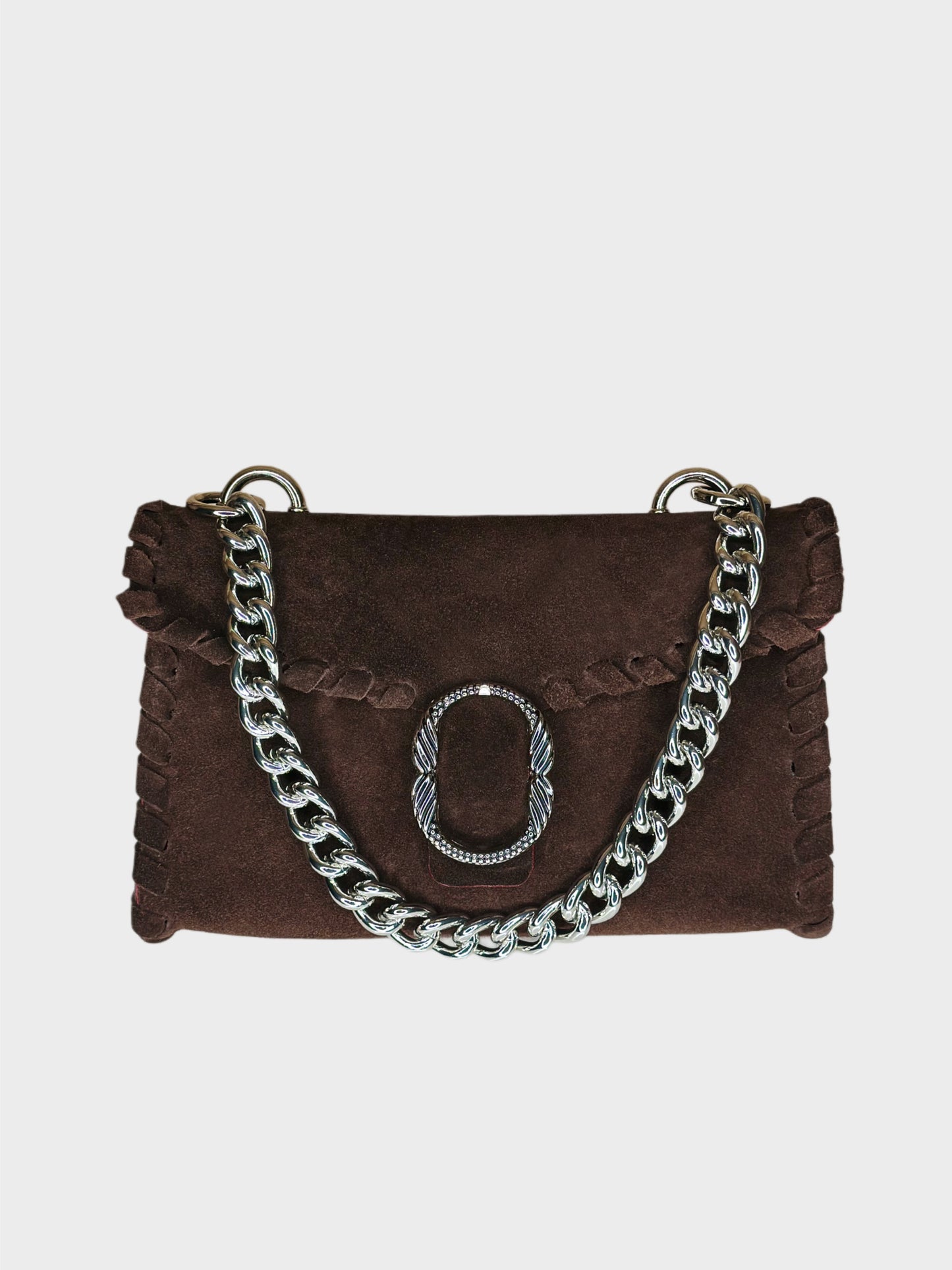 Mini Shoulder Bag suede cioccolato marrone 