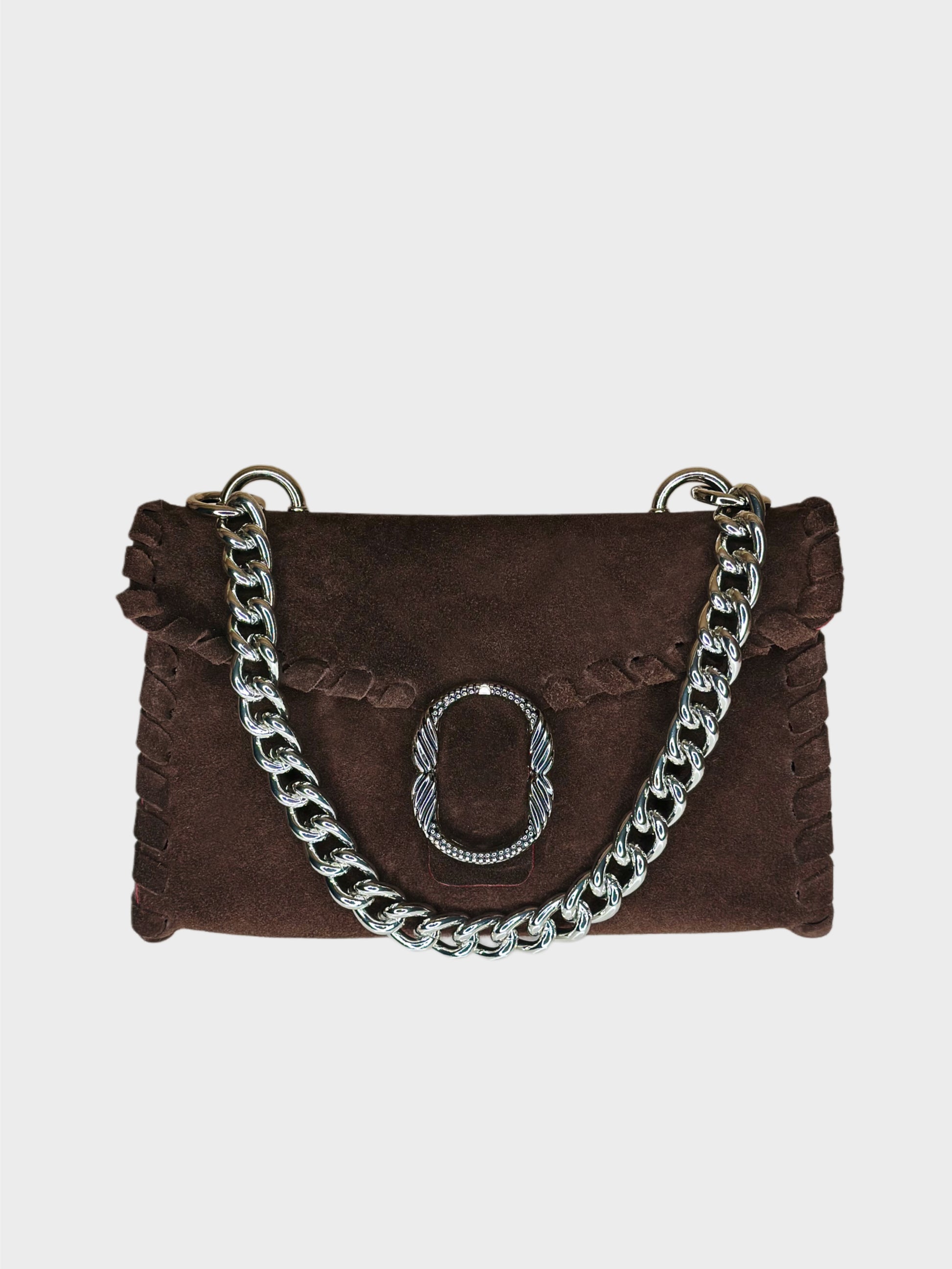 Mini Shoulder Bag suede cioccolato marrone 
