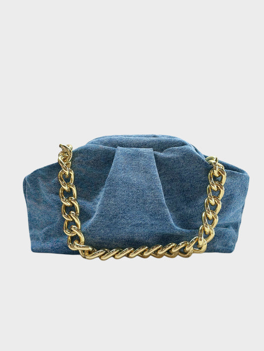 Mini Puffy Bag Denim gold
