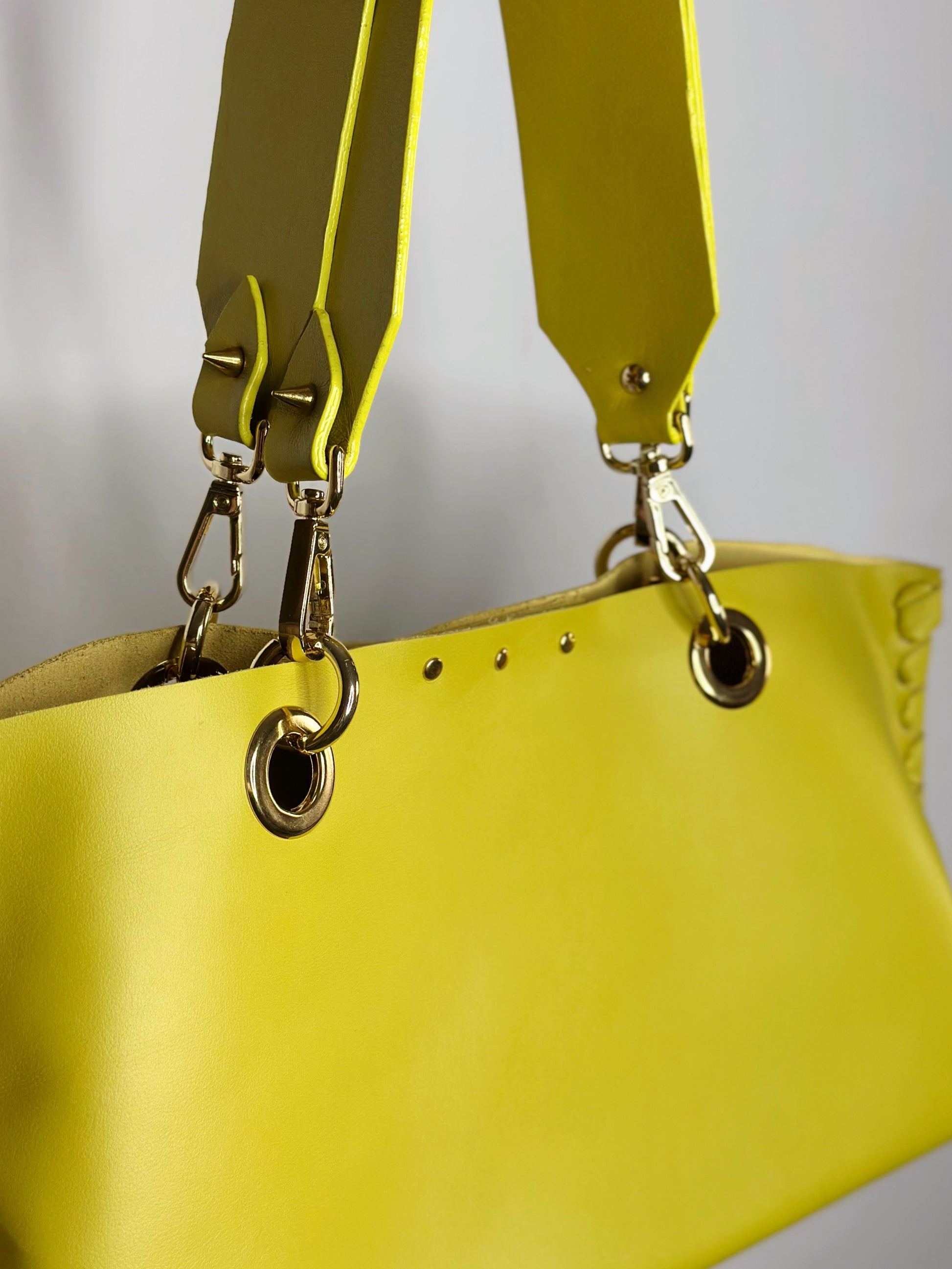 Borsa Mini Picnic Lime in pelle manici Ruj Heritage