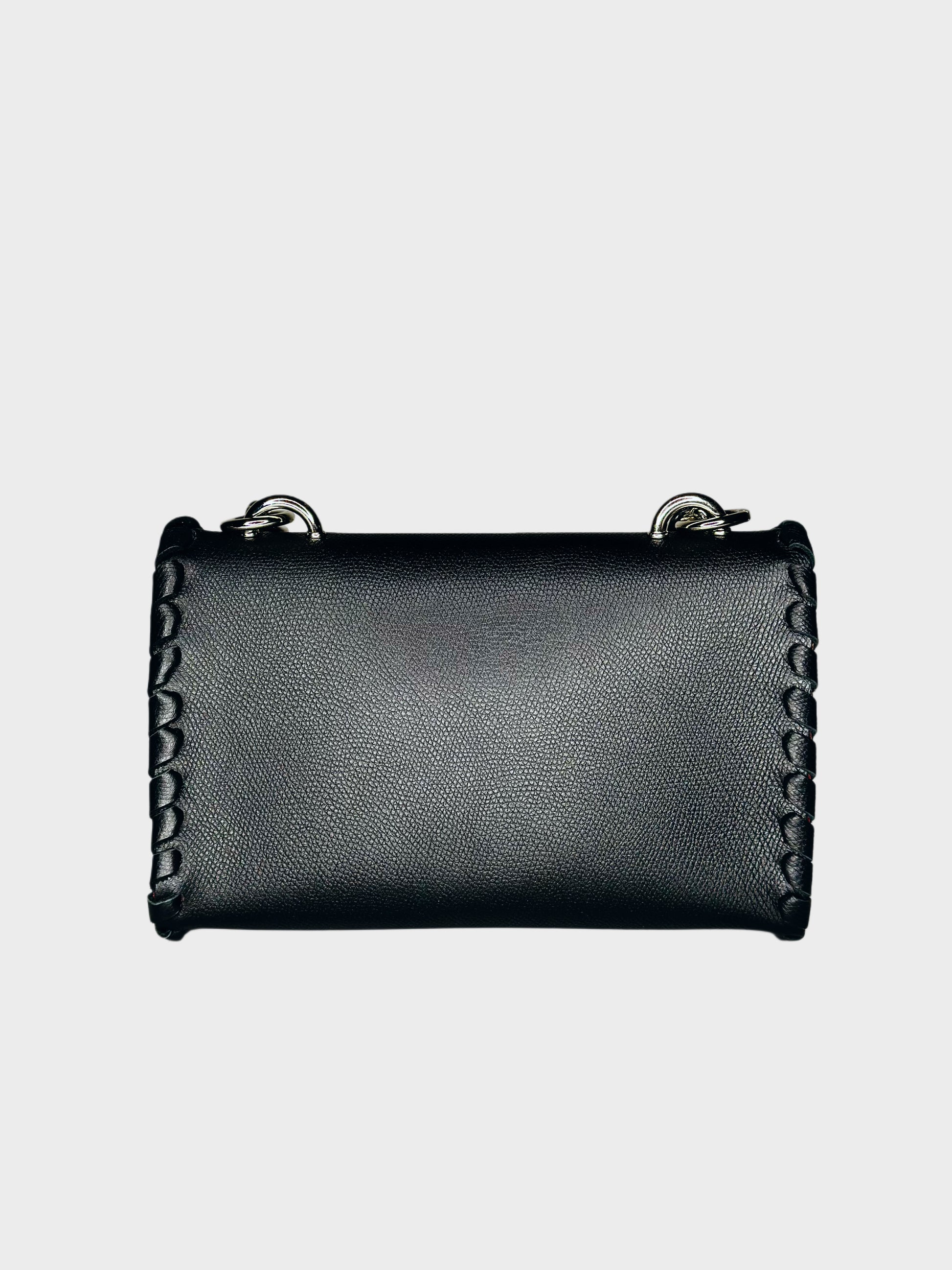 Borsa Mini Shoulder nera in pelle retro Ruj Heritage