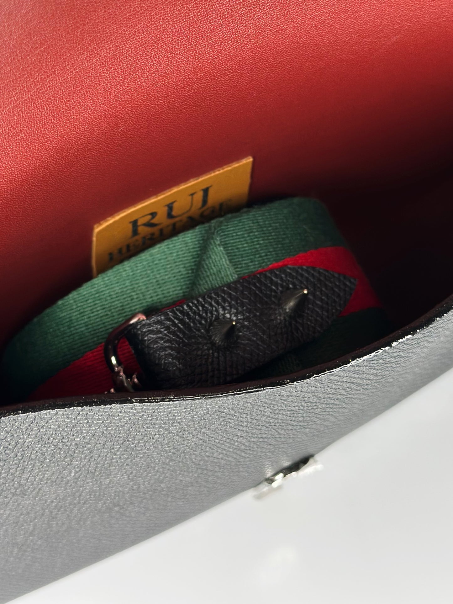 Borsa Mini Shoulder nera in pelle interno Ruj Heritage