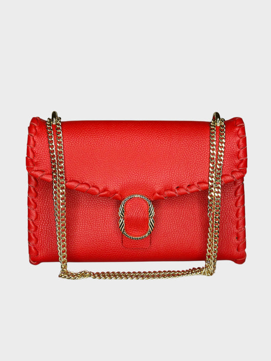 Borsa Shoulder rossa in pelle Ruj Heritage