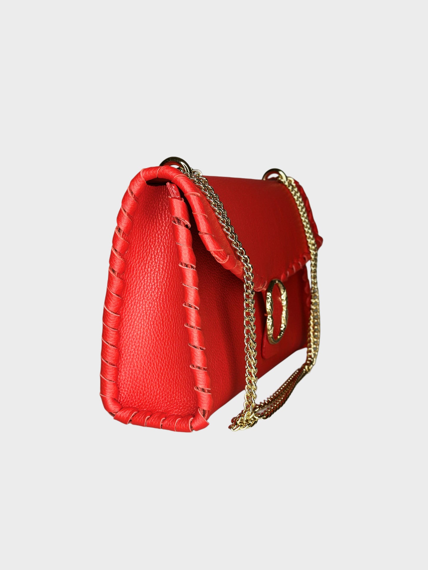 Borsa Shoulder rossa in pelle profilo Ruj Heritage