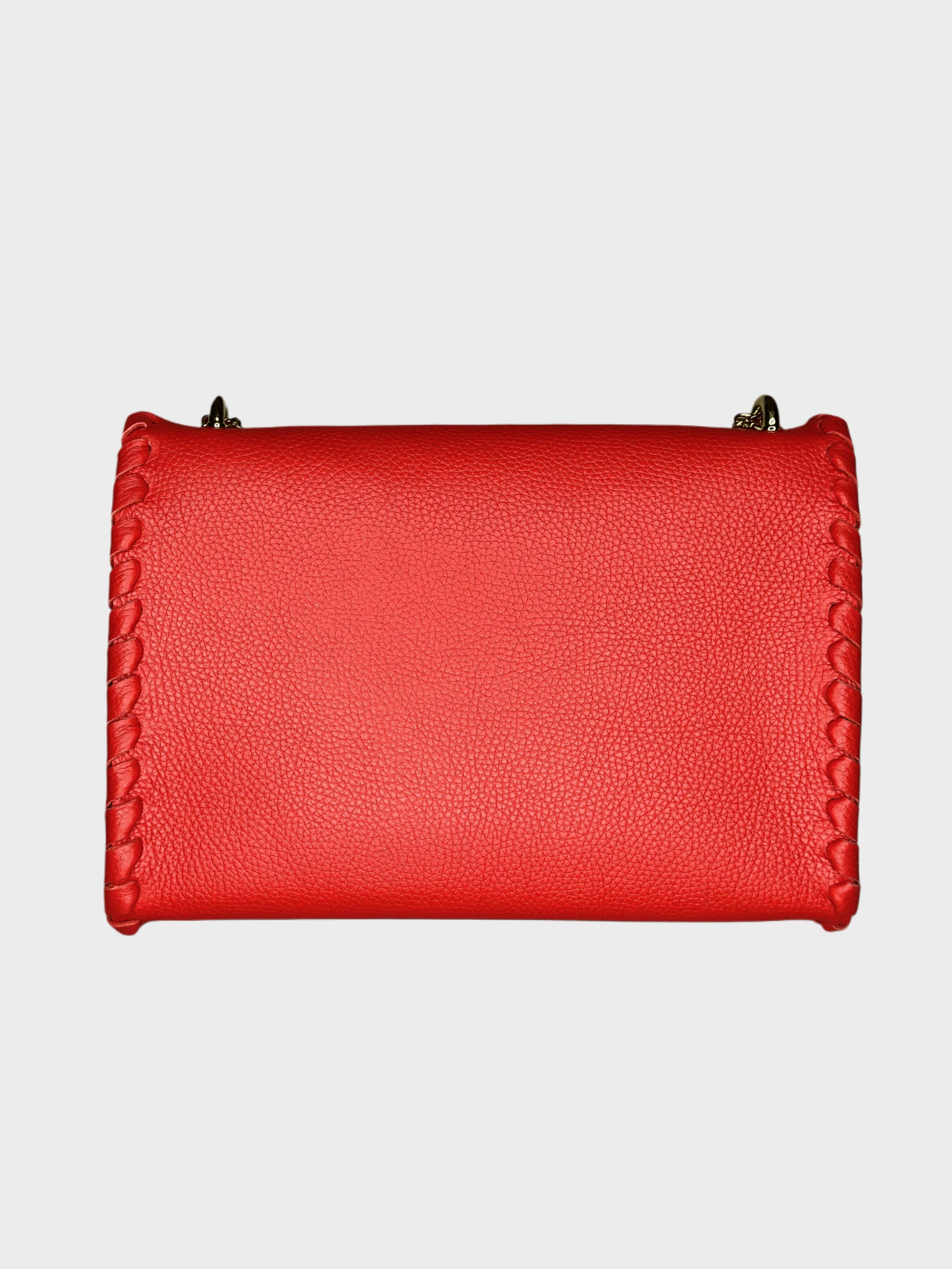 Borsa Shoulder rossa in pelle retro Ruj Heritage