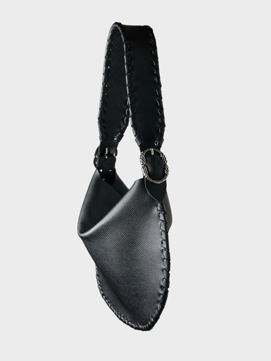 Borsa Hobo nera in pelle lato Ruj Heritage