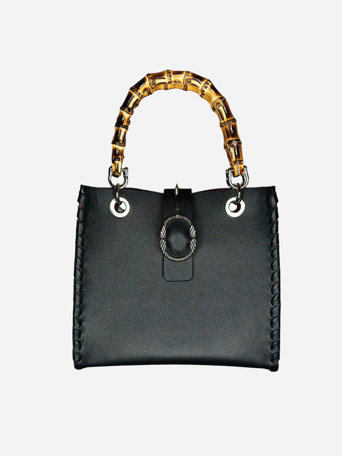 Bamboo Bag in pelle nera Ruj Heritage