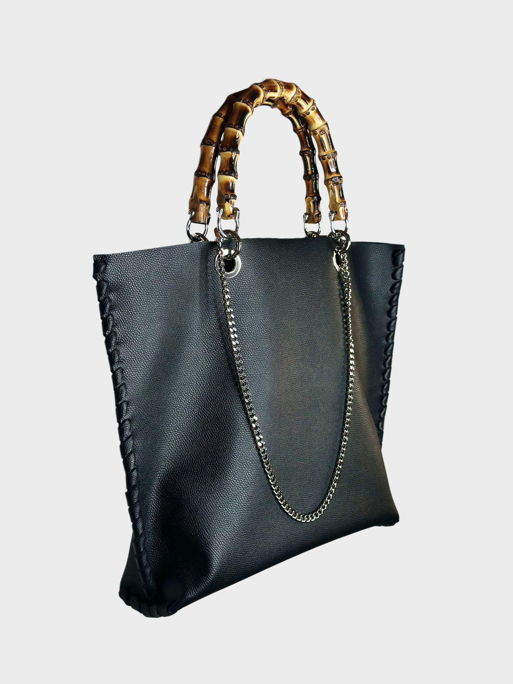 Picnic Bag in pelle nera profilo Ruj Heritage