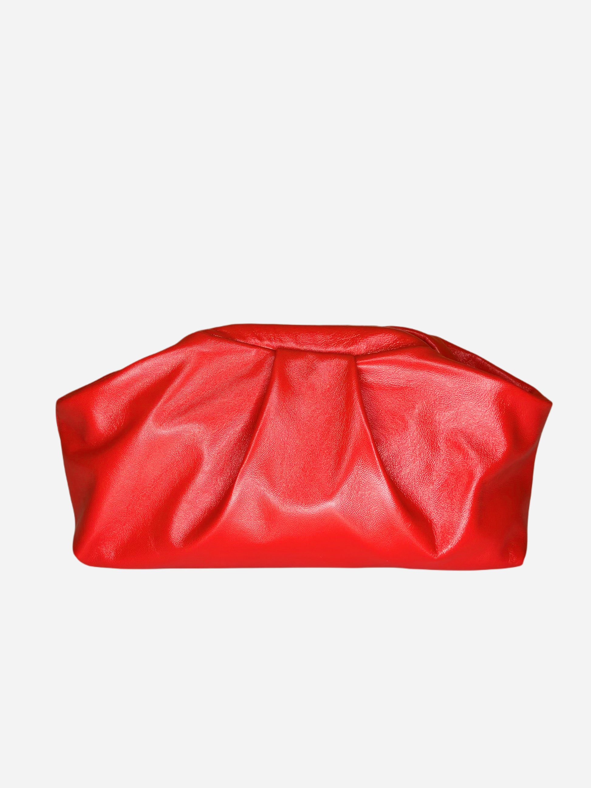 Mini Puffy Bag Rosso Corallo in pelle fronte Ruj Heritage