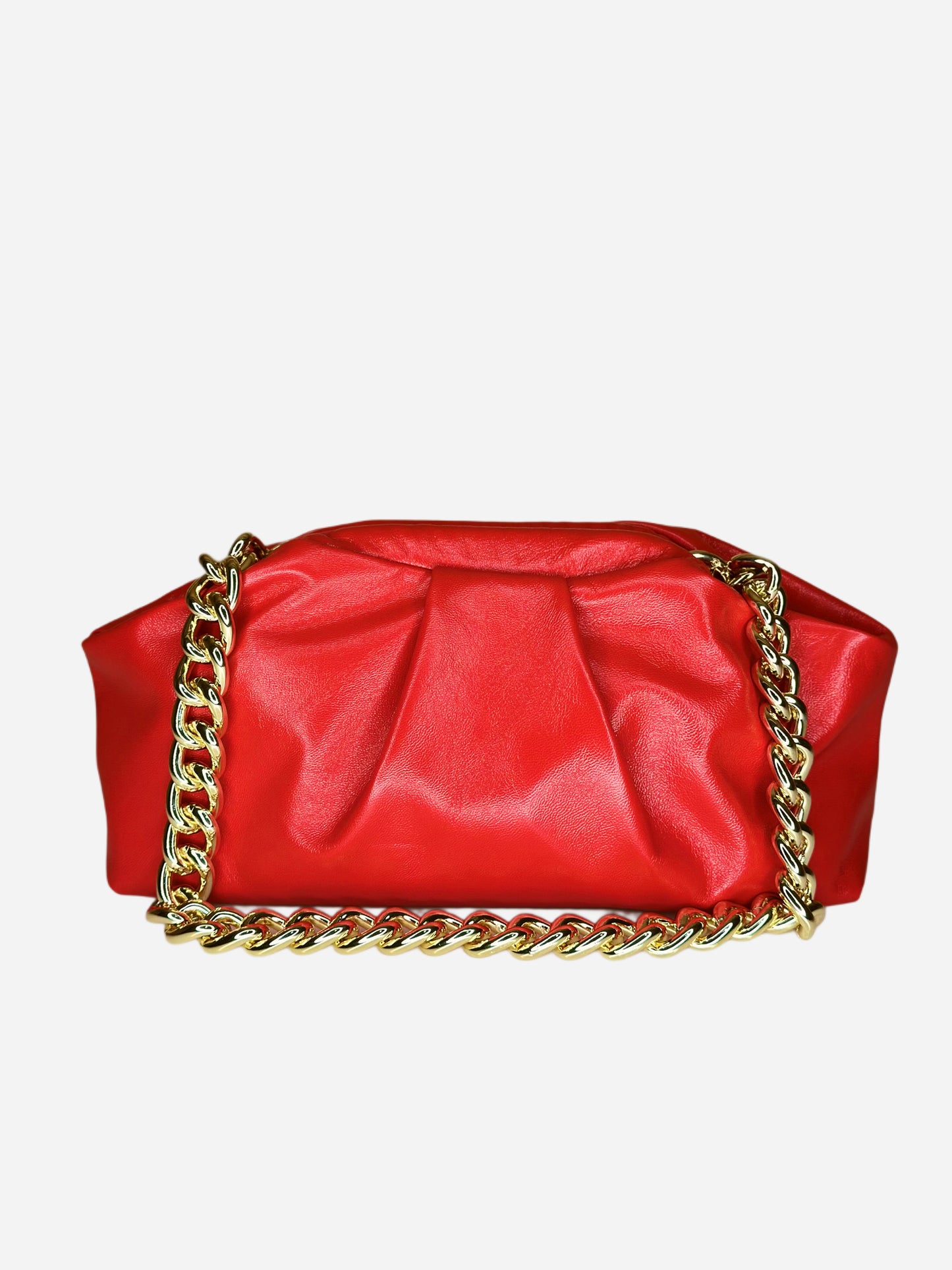 Mini Puffy Bag Rosso Corallo in pelle Ruj Heritage