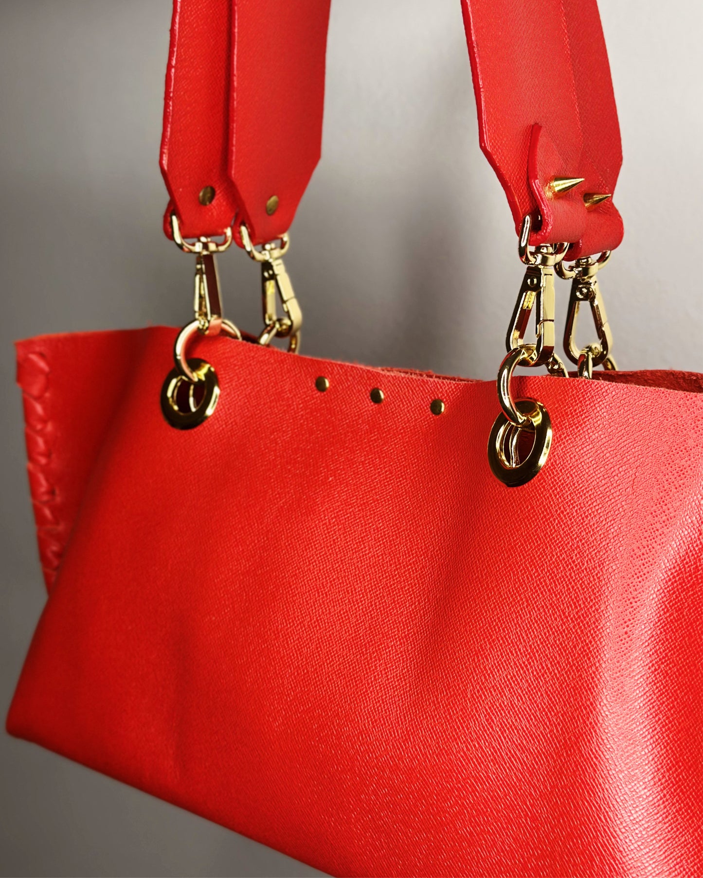 Mini Picnic Bag rosso in pelle dettaglio Ruj Heritage