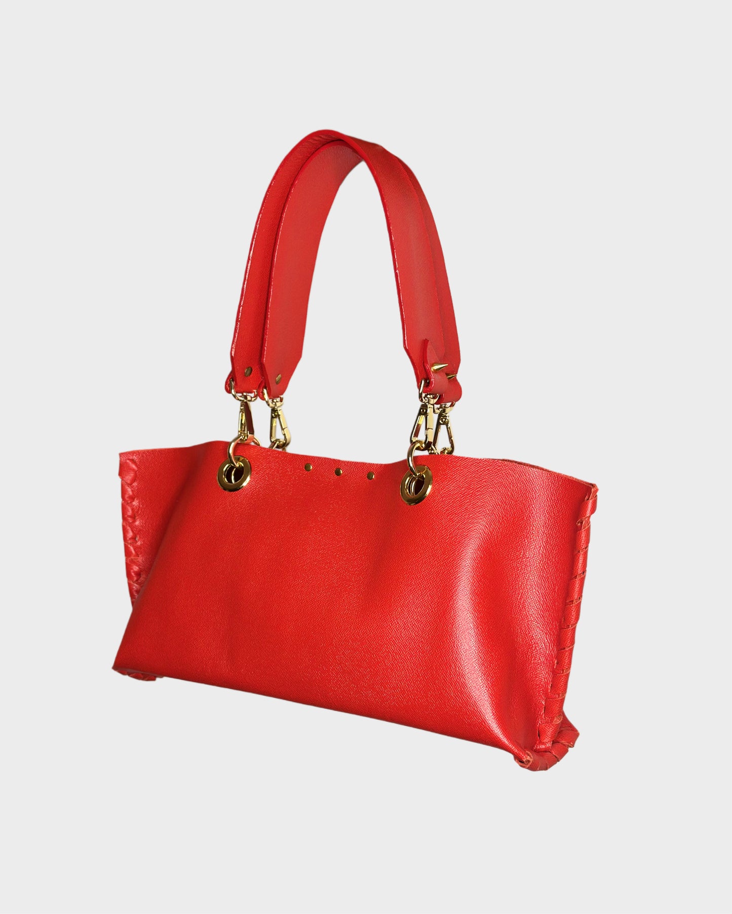 Mini Picnic Bag rosso in pelle lato Ruj Heritage