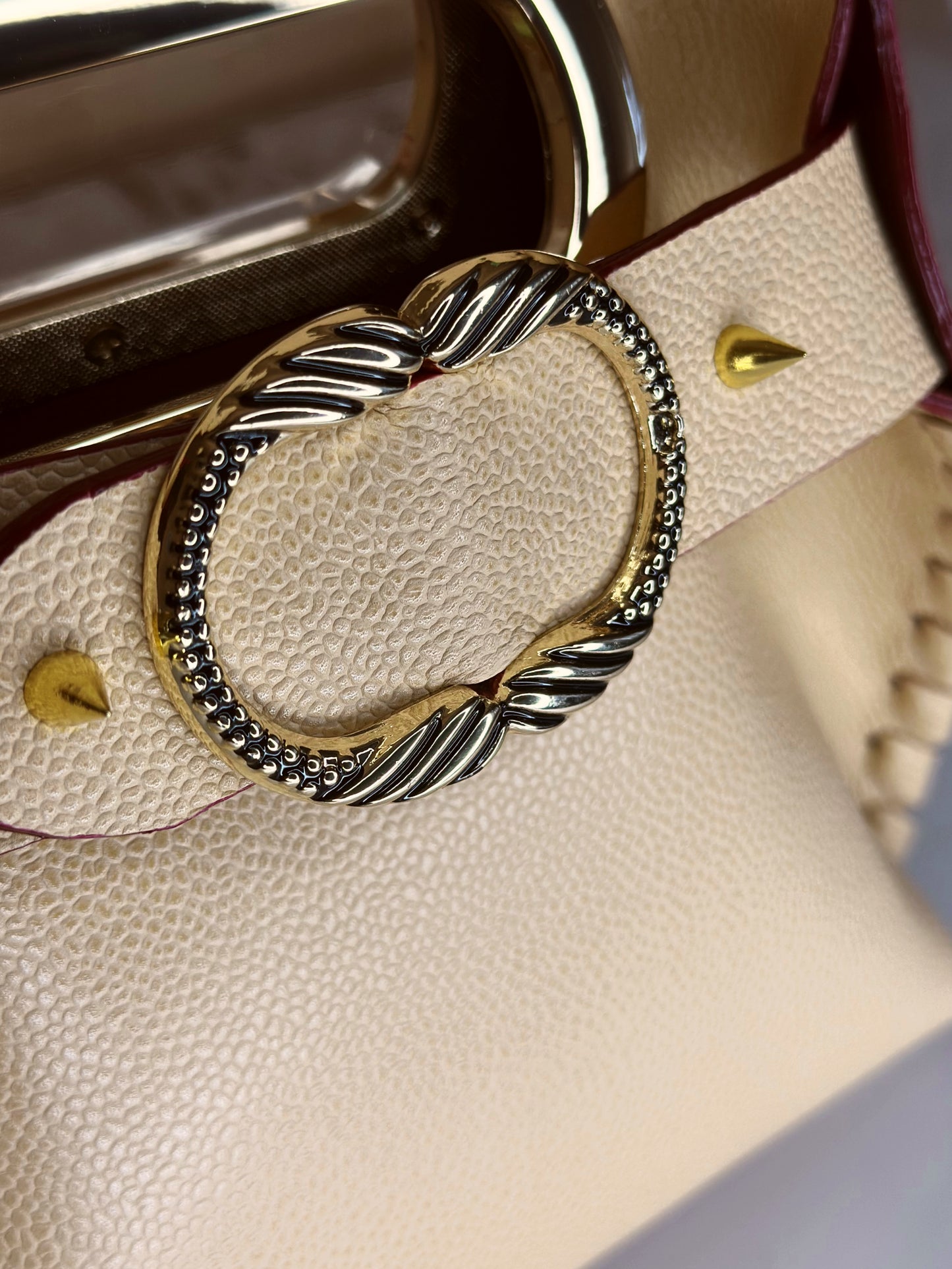 Mini Madeleine Bag Beige in pelle fibbia Ruj Heritage